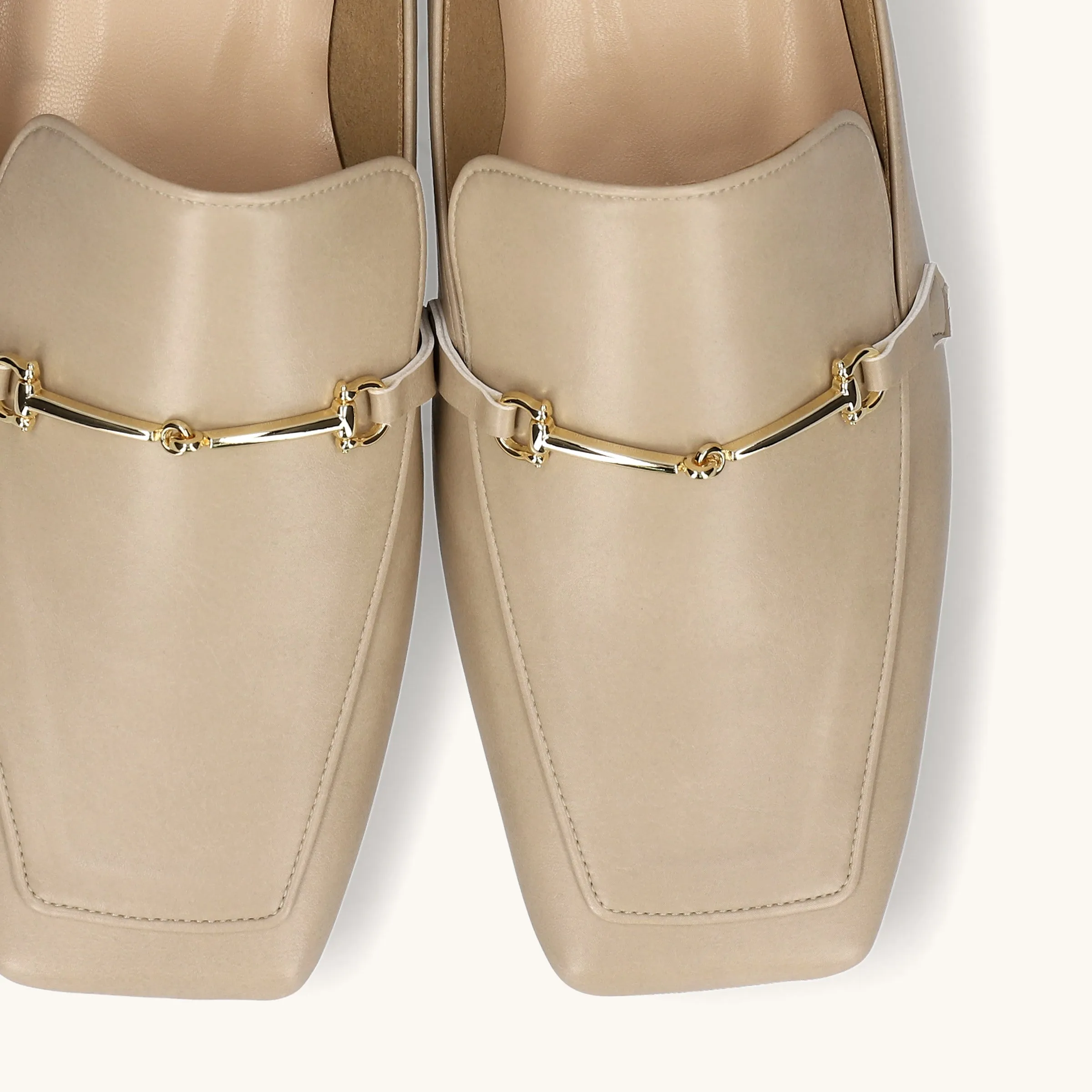 15% OFF: Square toe bit loafer (m10302) Greige