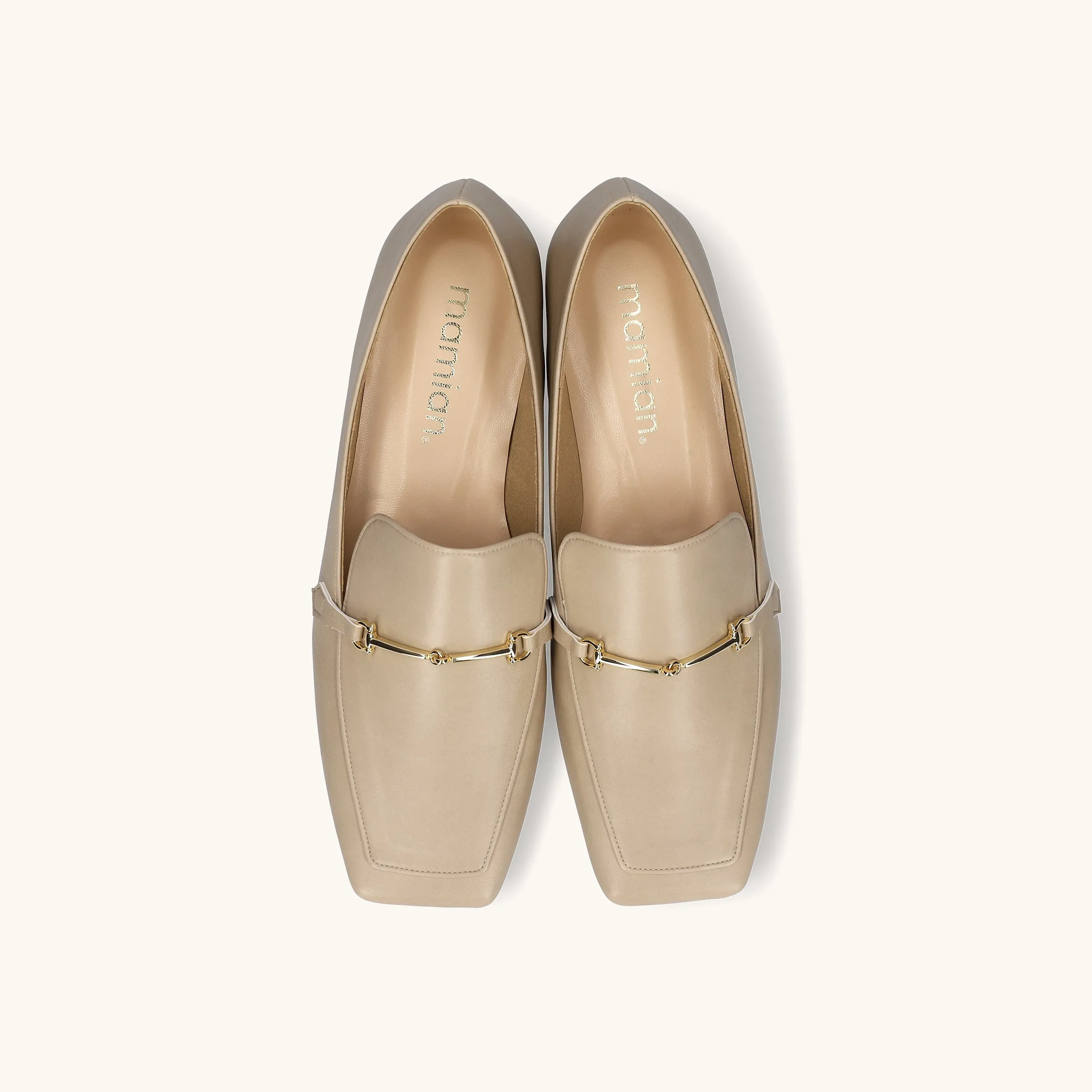 15% OFF: Square toe bit loafer (m10302) Greige