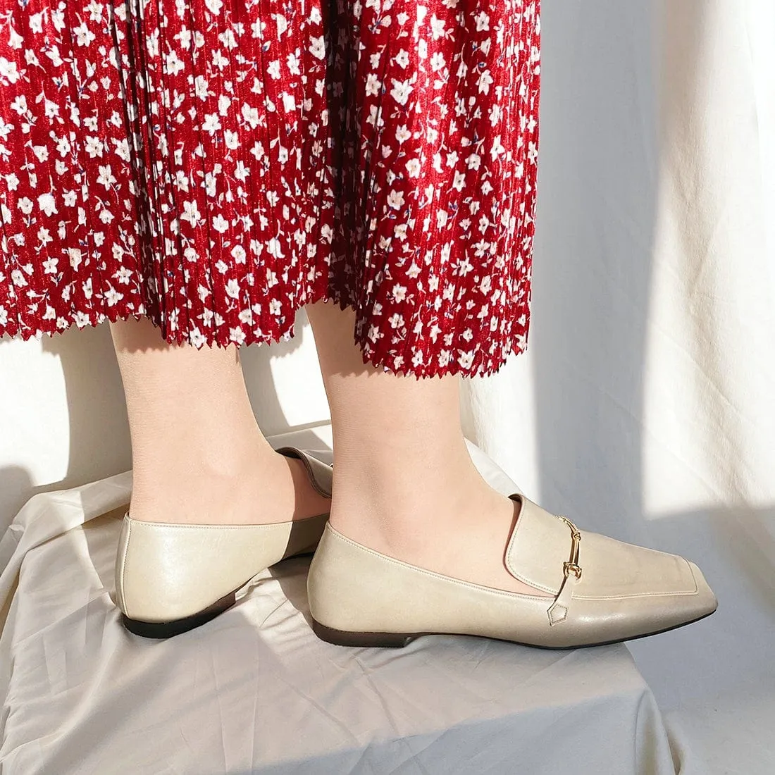 15% OFF: Square toe bit loafer (m10302) Greige