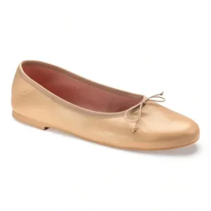 49788 - Beige Leather Teens Bow Flats