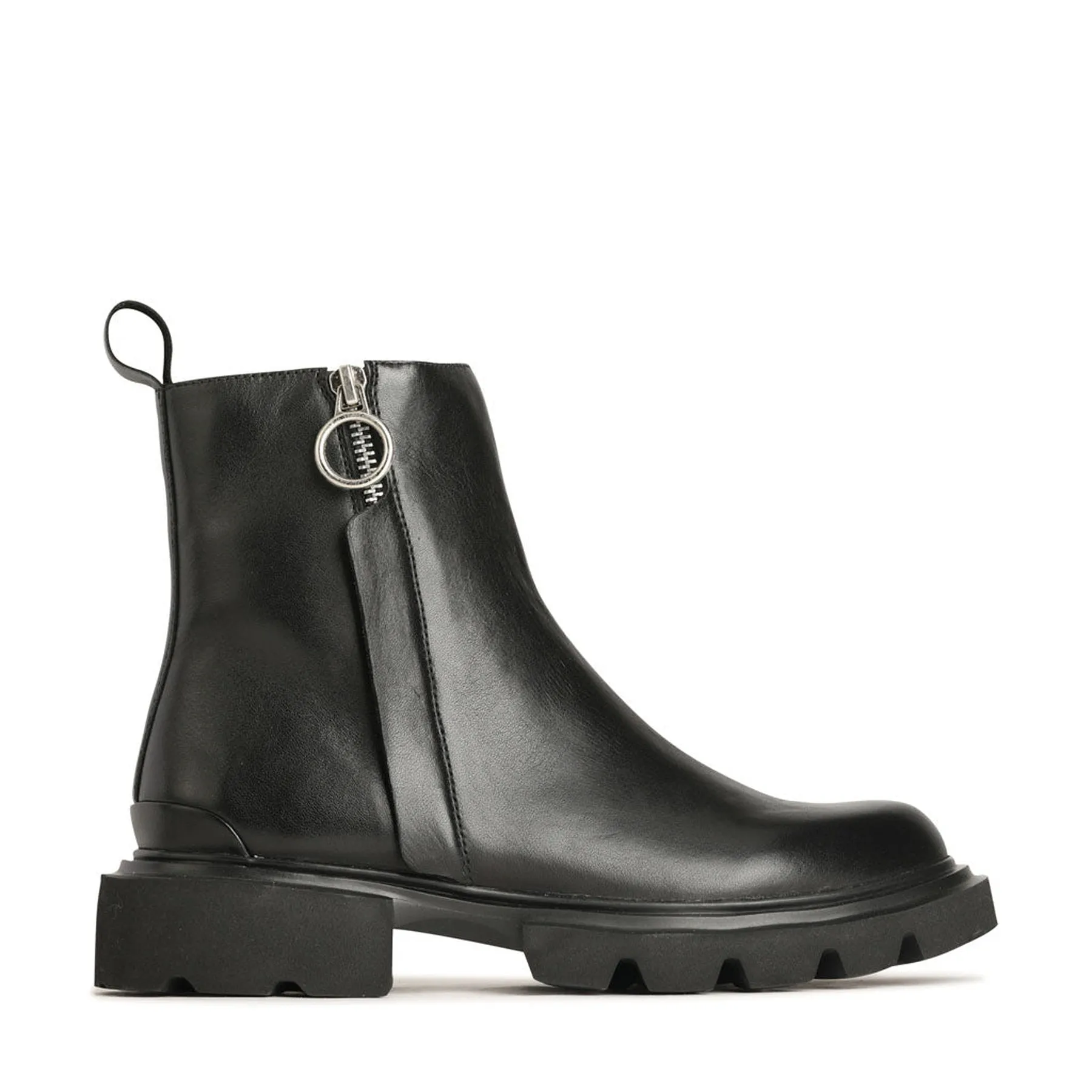 ADELA LEATHER CHUNKY ANKLE BOOTS