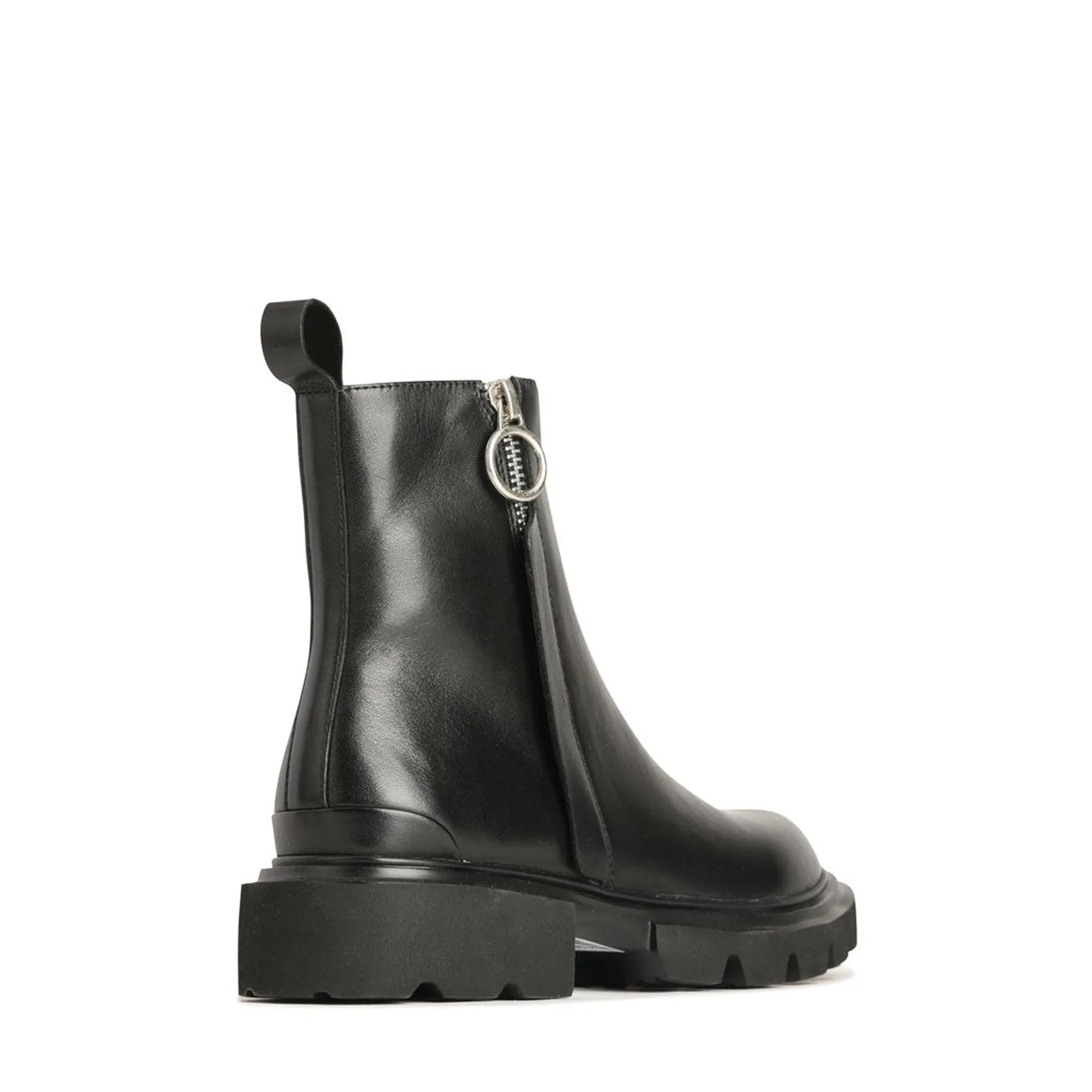 ADELA LEATHER CHUNKY ANKLE BOOTS