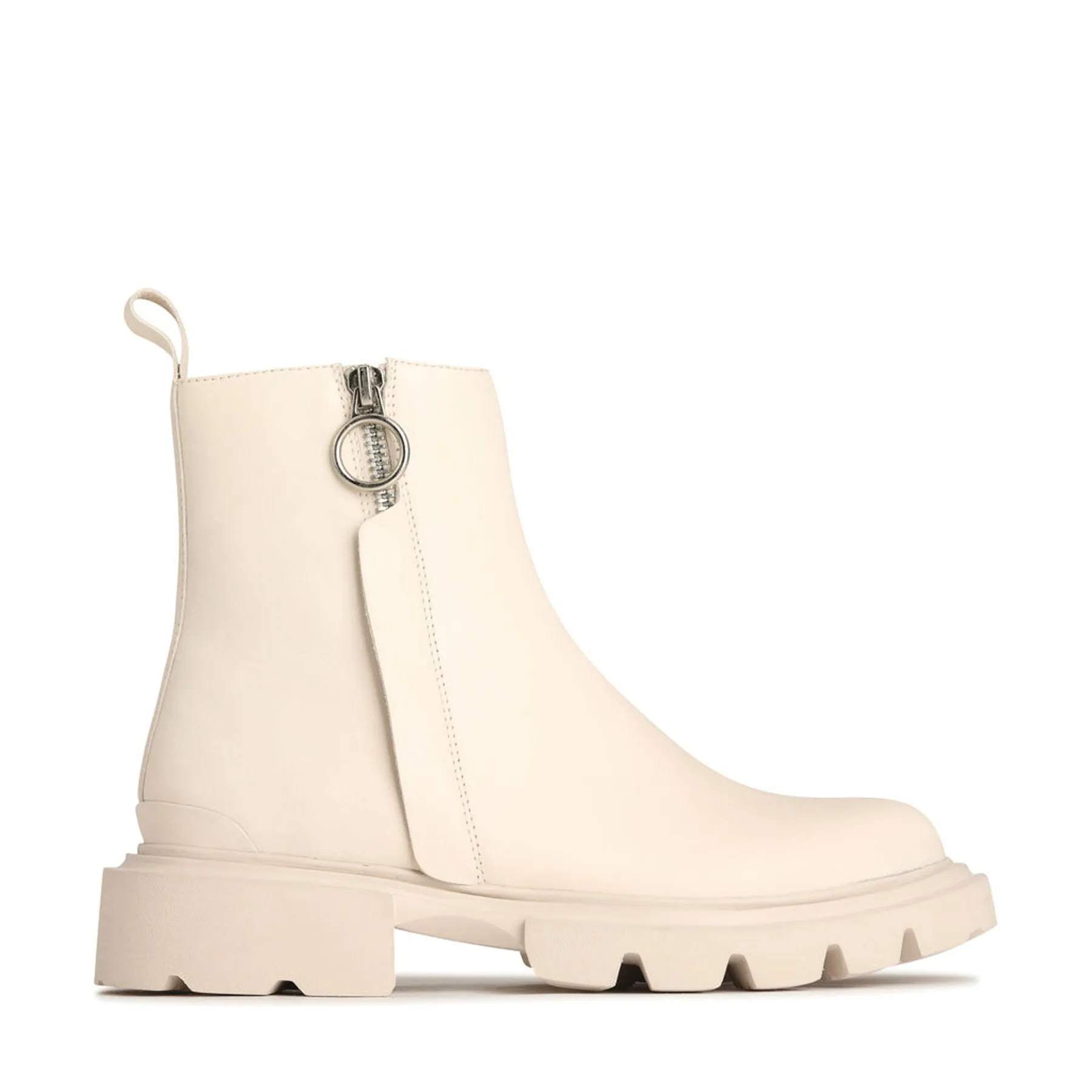 ADELA LEATHER CHUNKY ANKLE BOOTS