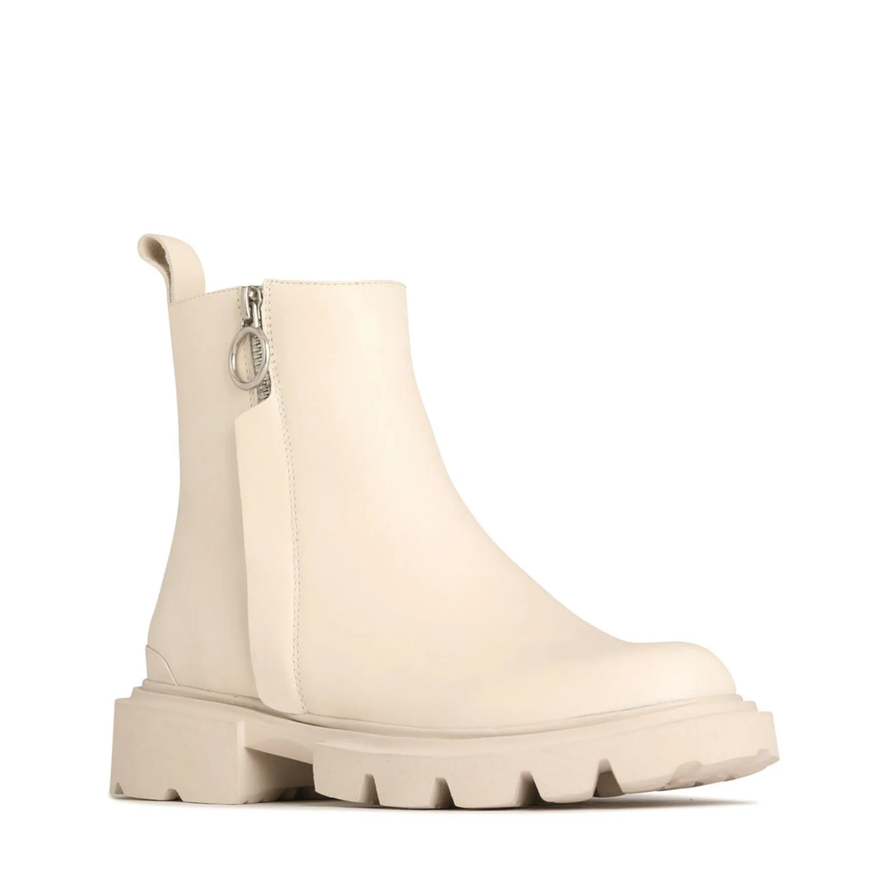 ADELA LEATHER CHUNKY ANKLE BOOTS