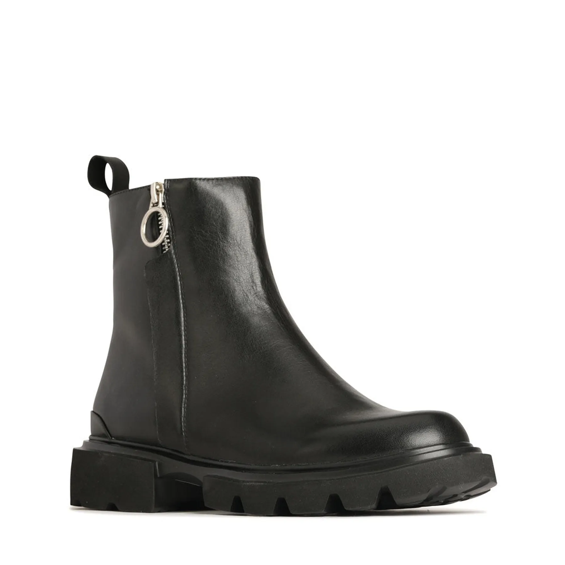 ADELA LEATHER CHUNKY ANKLE BOOTS