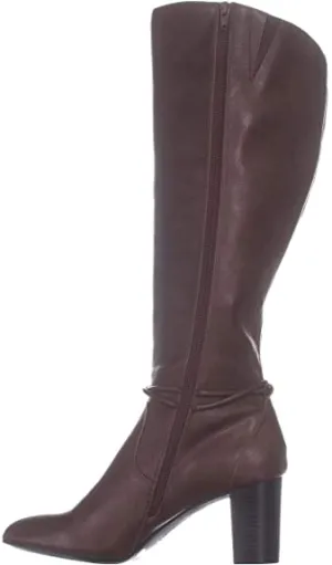 Alfani Womens Berniee Leather Round Toe Knee High Fashion, Cold Brew, Size 6.5