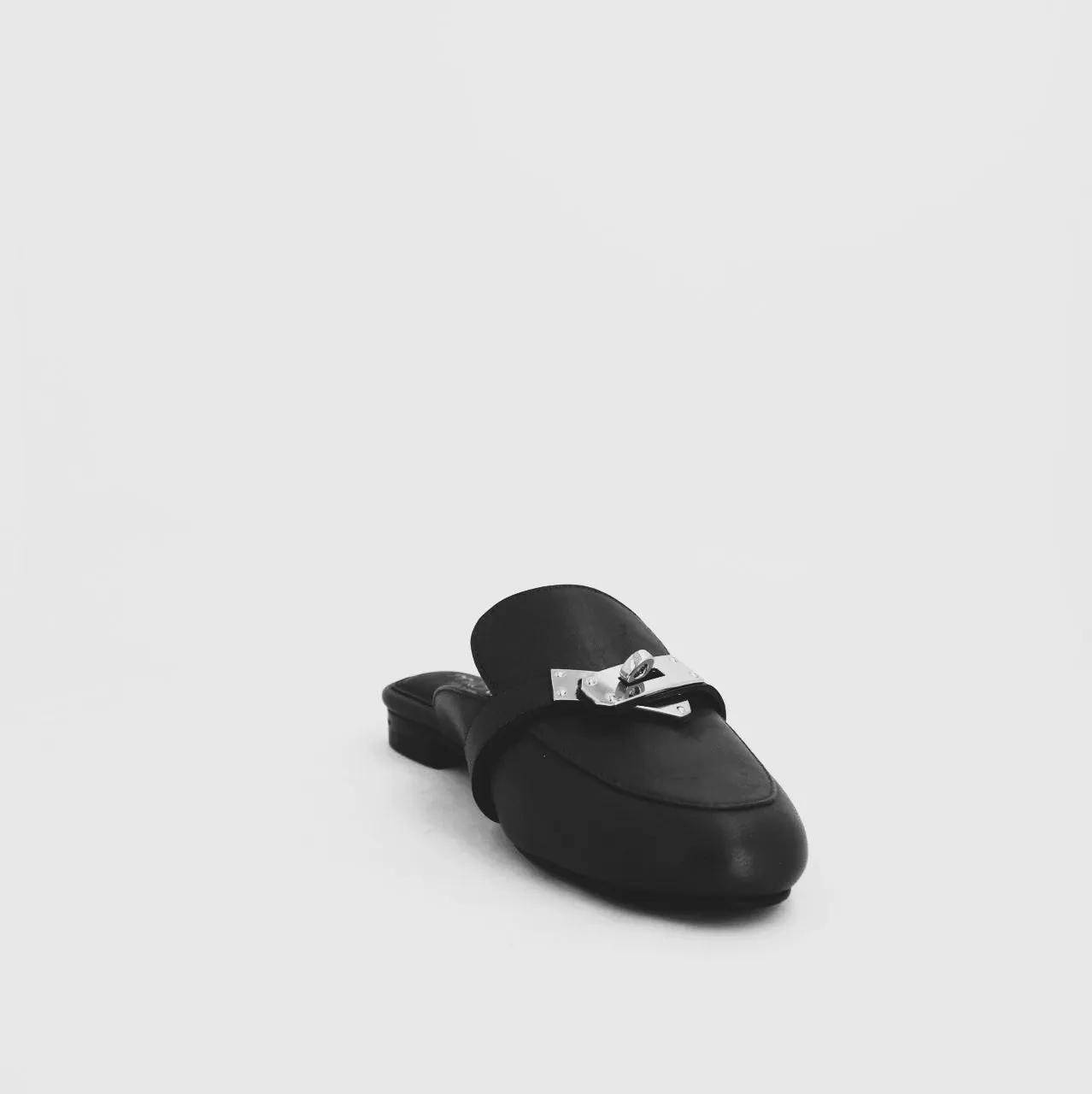 AZEAA MULE LEATHER - BLACK