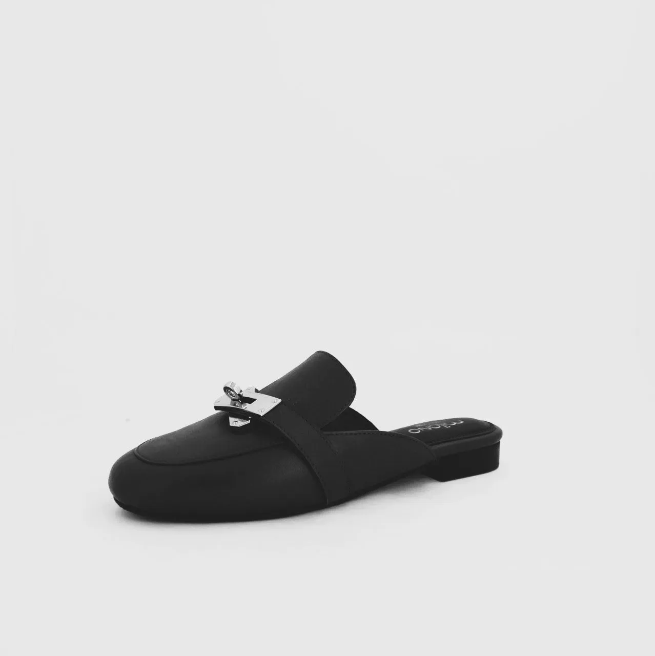 AZEAA MULE LEATHER - BLACK