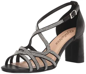Bella Vita Women's Aliette Heeled Sandal, Black Metallic, 10
