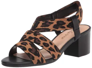 Bella Vita Women's Block Heel Sandal Heeled, Leopard Gore, 8 X-Wide