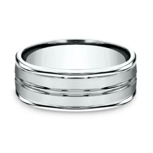 Benchmark "The Echo" 8MM Satin Finish Wedding Band