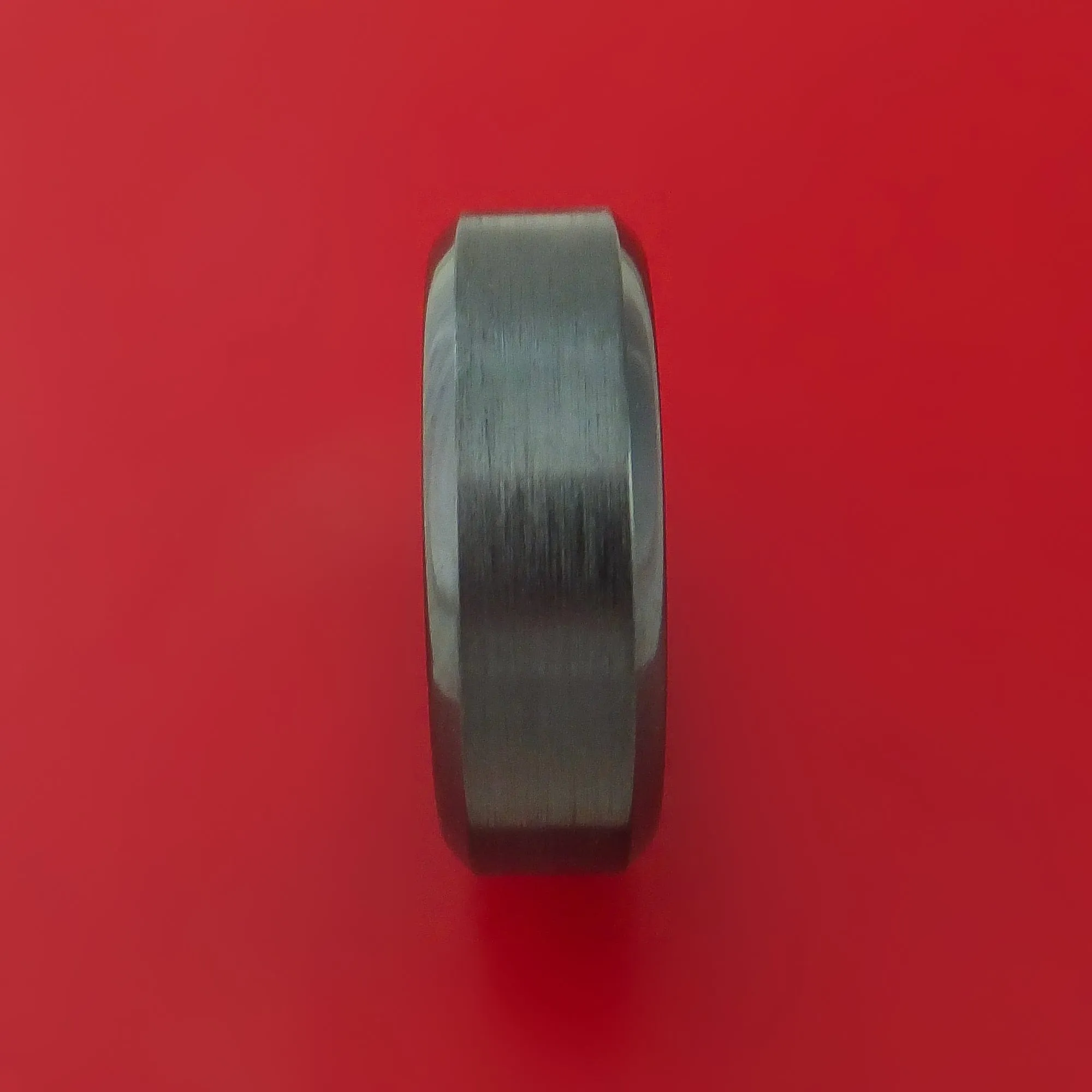 Black Zirconium Ring with Interior Cerakote Sleeve Custom Made Band