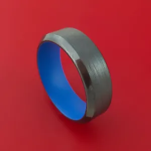 Black Zirconium Ring with Interior Cerakote Sleeve Custom Made Band