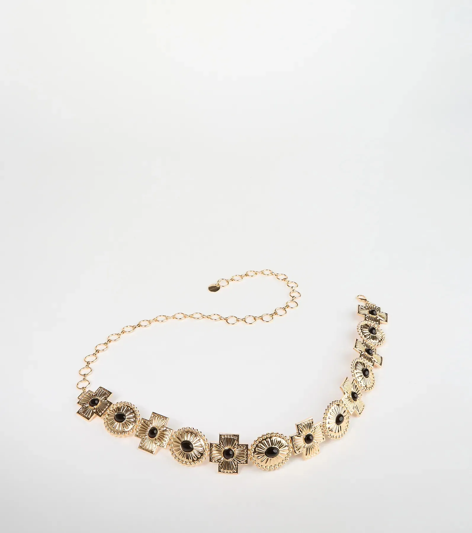 Boho Sleek Cross Concho Chain Belt