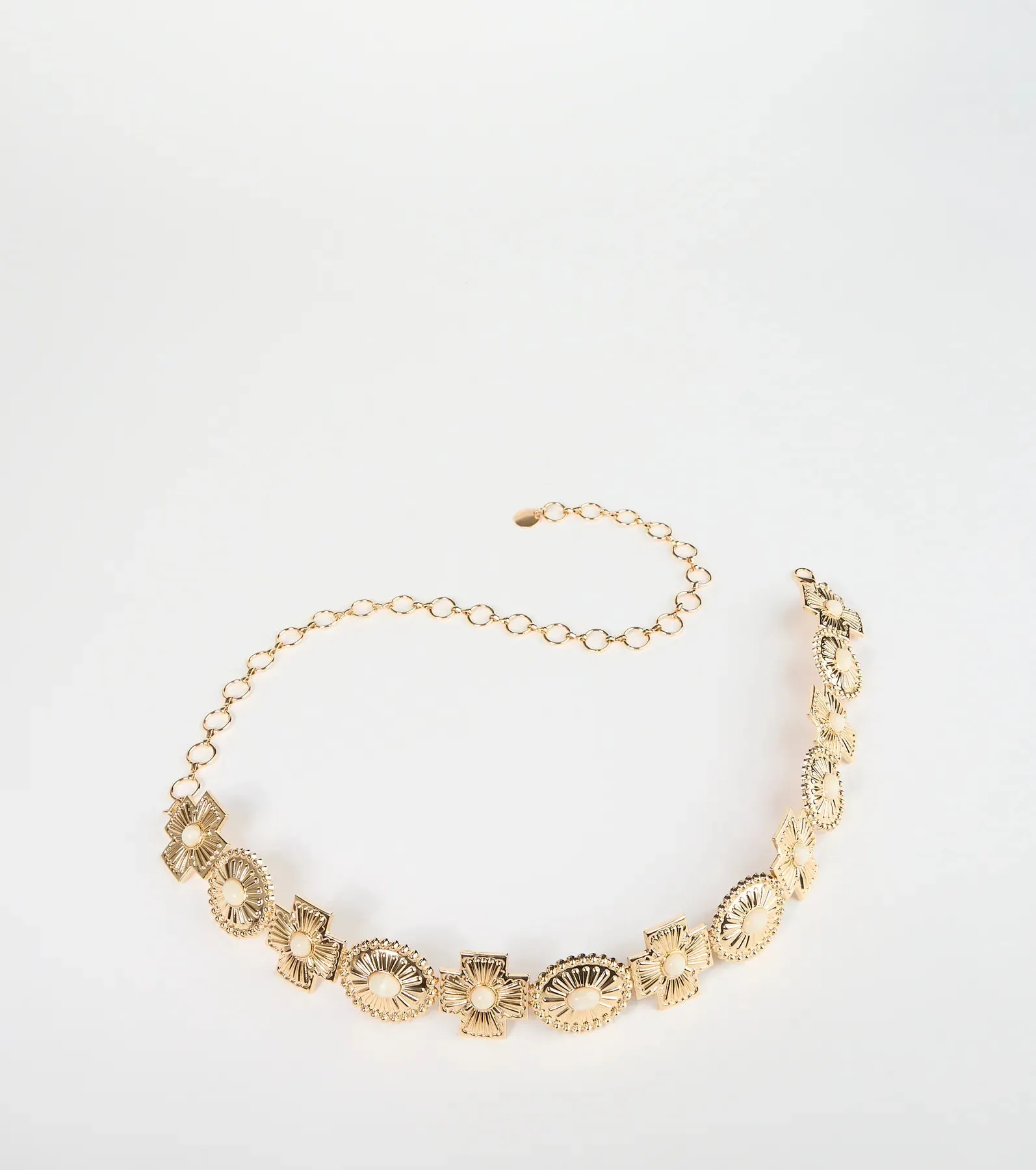 Boho Sleek Cross Concho Chain Belt