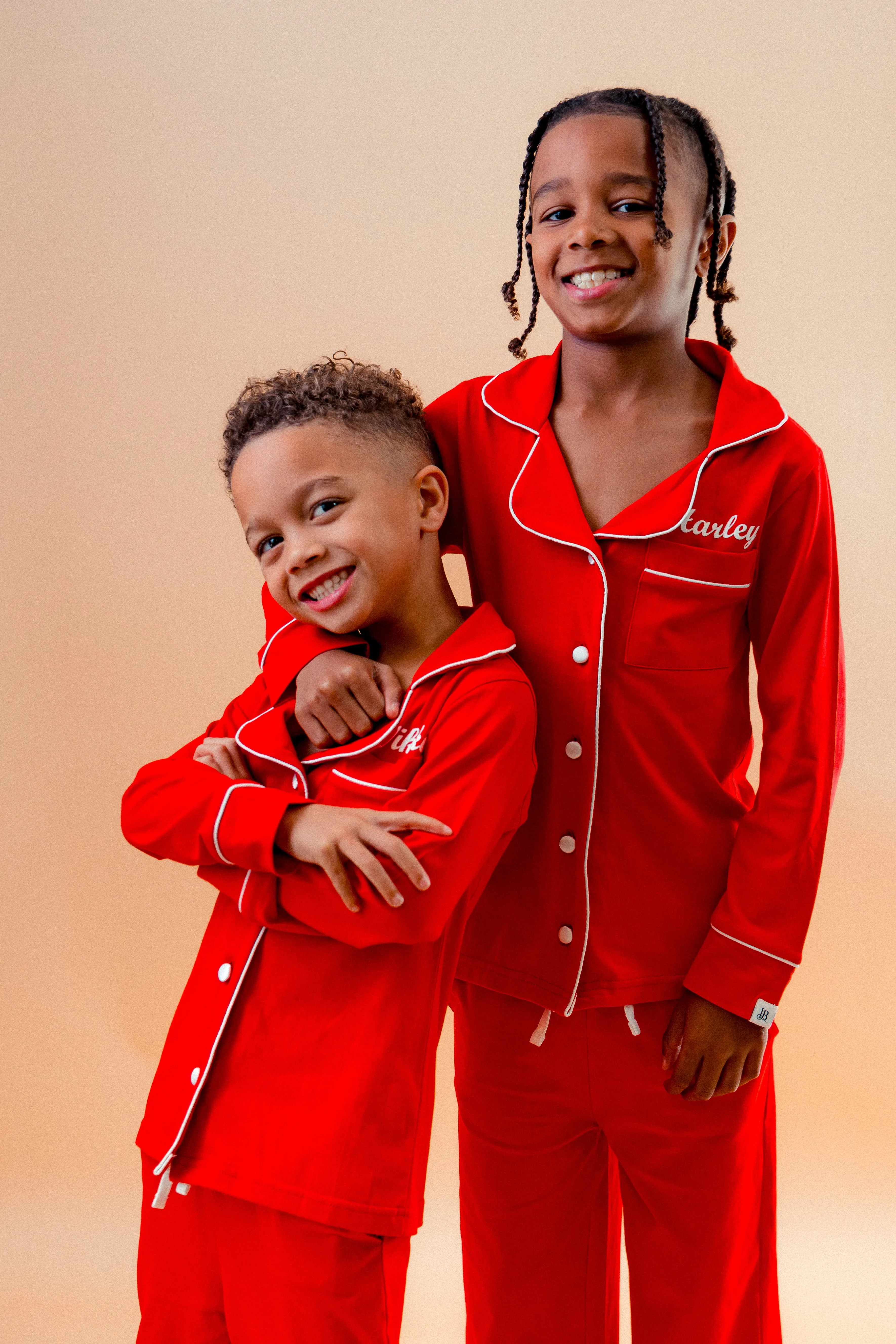 Boys long jersey personalised pyjamas Black