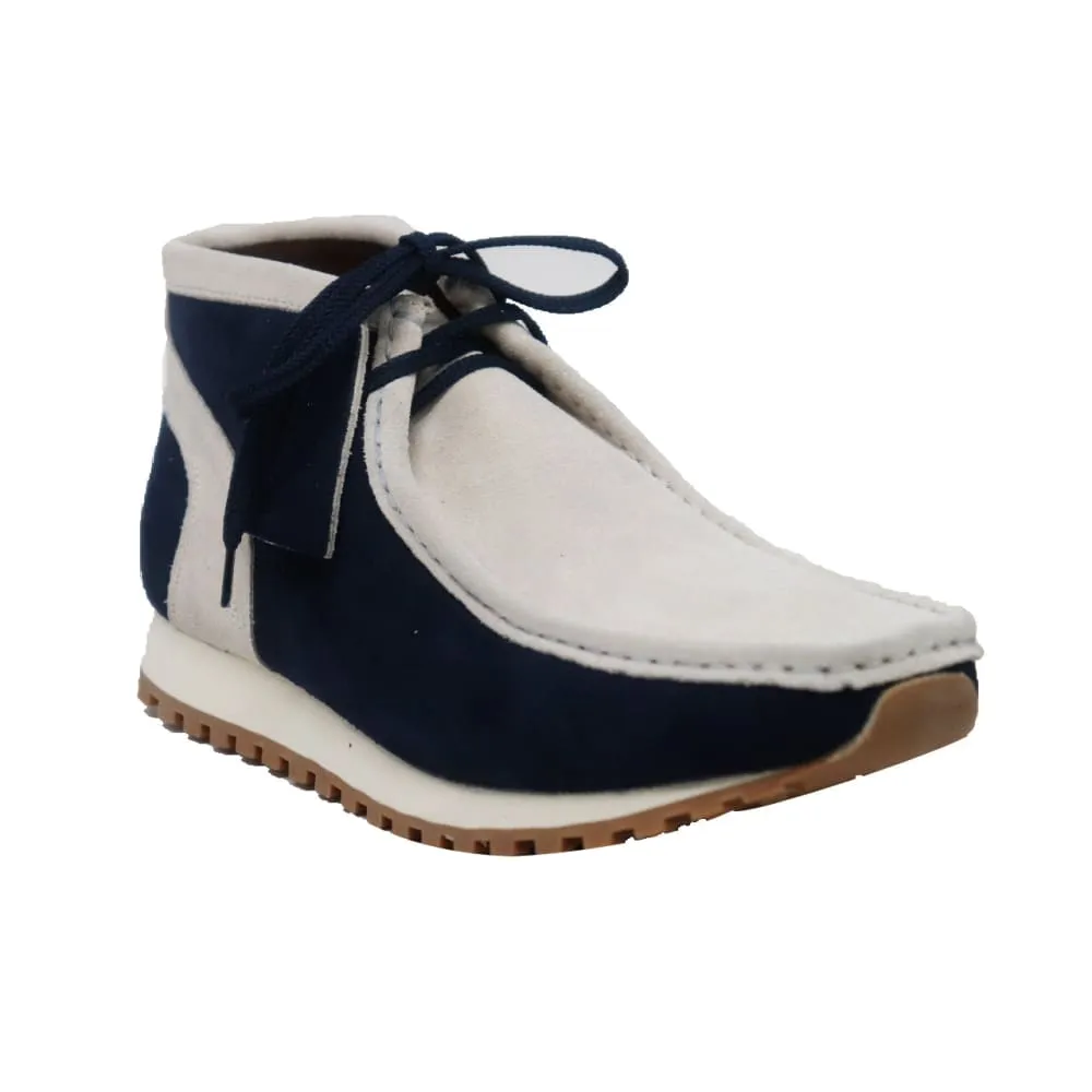British Walkers New Castle GT Men's Navy and Beige Suede Ankle Boots
