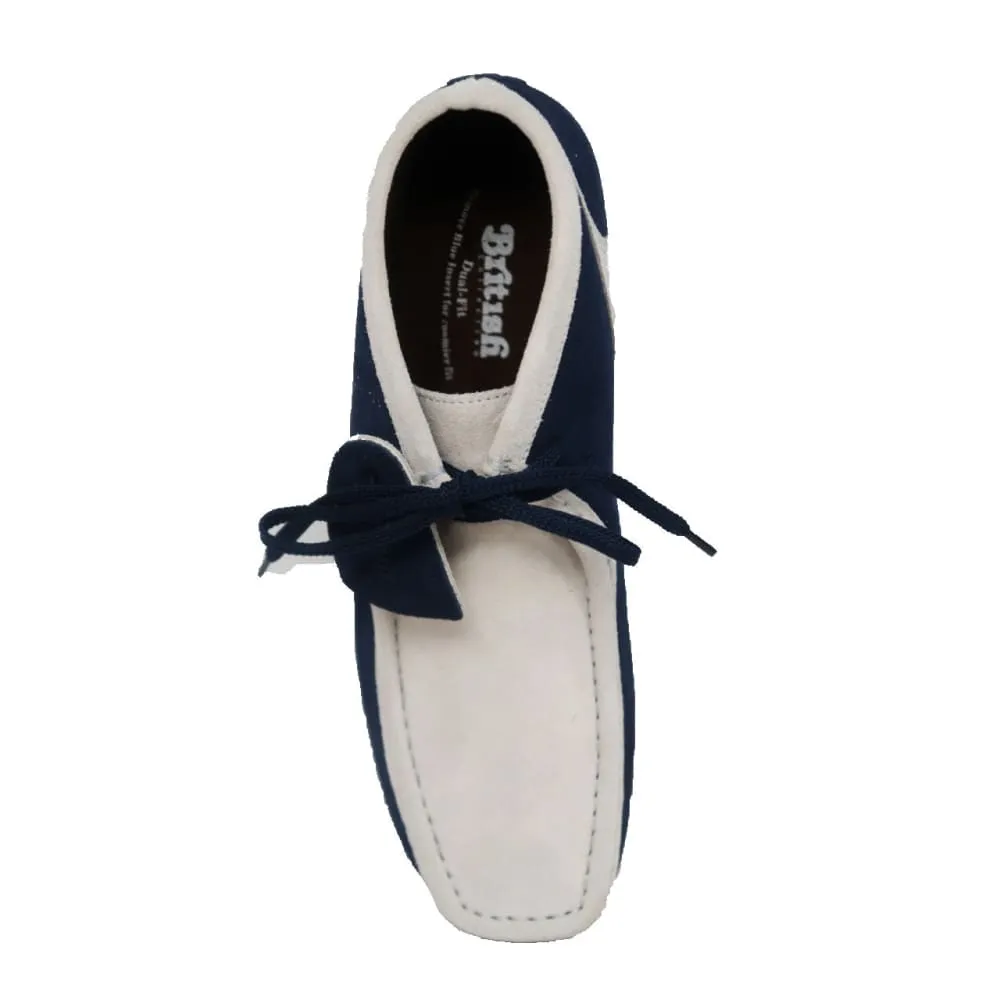 British Walkers New Castle GT Men's Navy and Beige Suede Ankle Boots