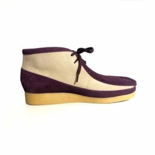 British Walkers New Castle Men's Beige and Burgundy Suede Ankle Boots