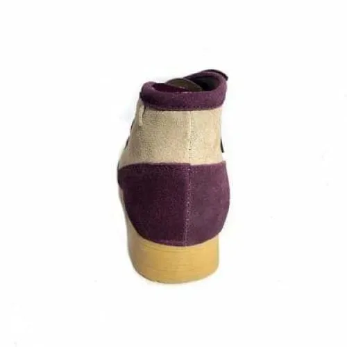British Walkers New Castle Men's Beige and Burgundy Suede Ankle Boots