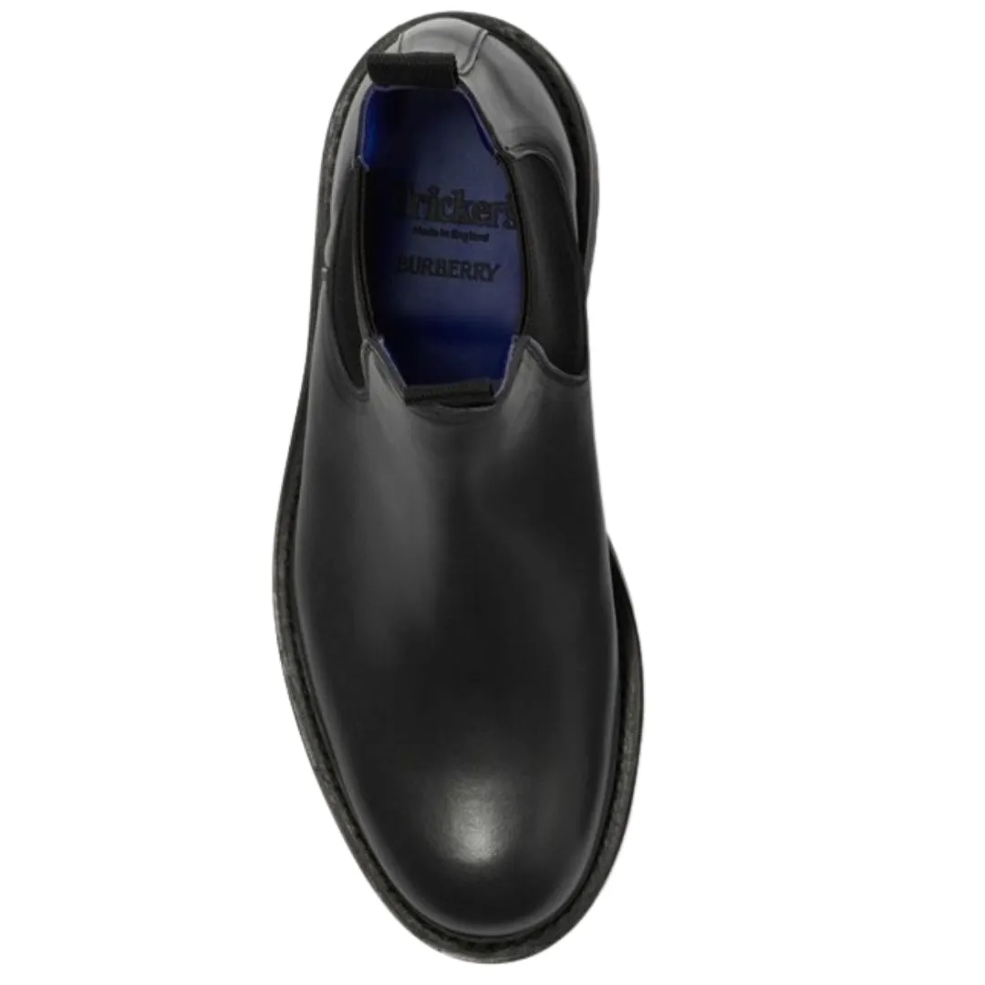 Burberry 8075783 Burberry X Trickers Leather Dee Low Chelsea Boots Black Boot Womens