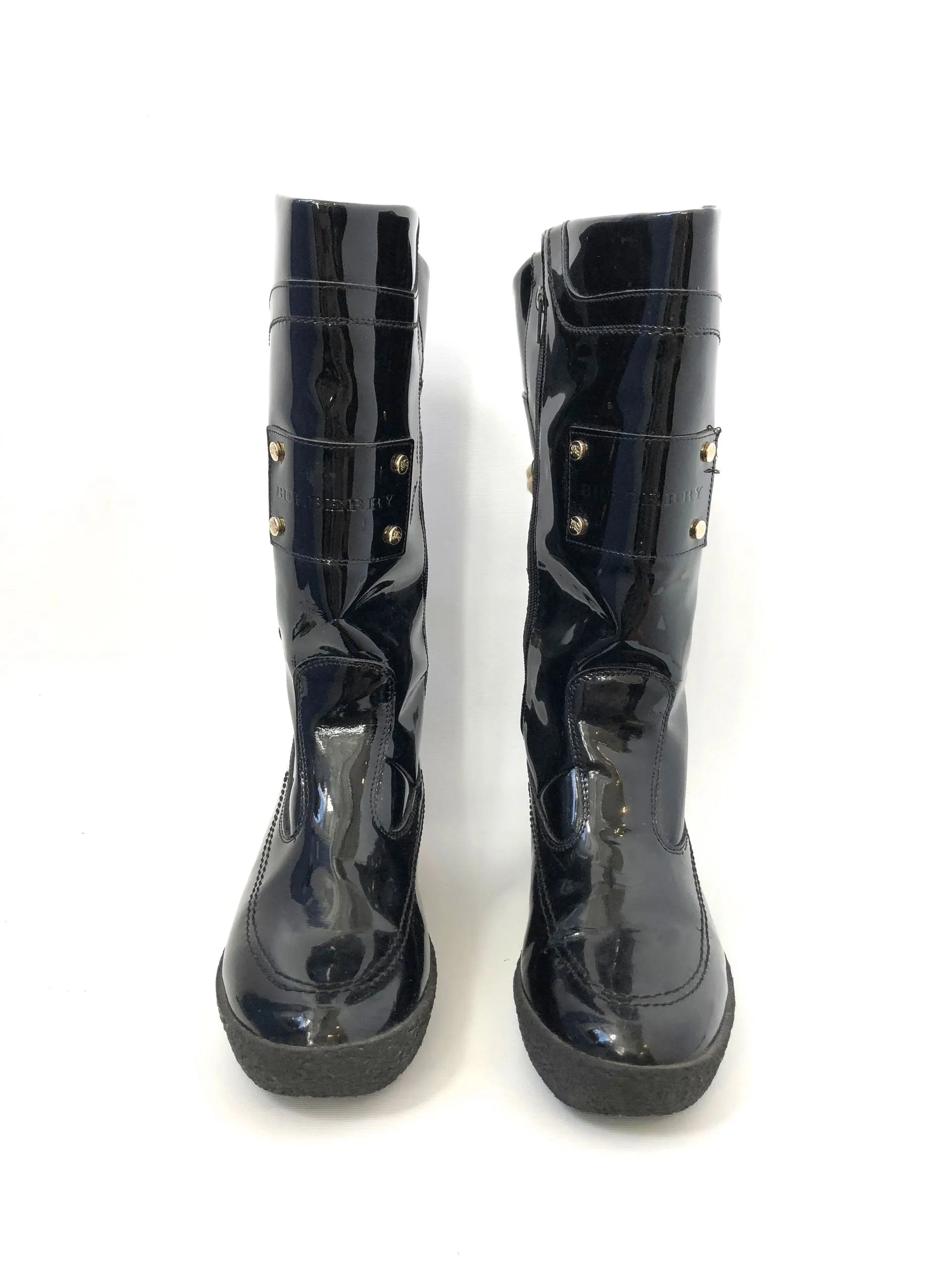 Burberry Patent Leather Boots Size 41 It (11 Us)