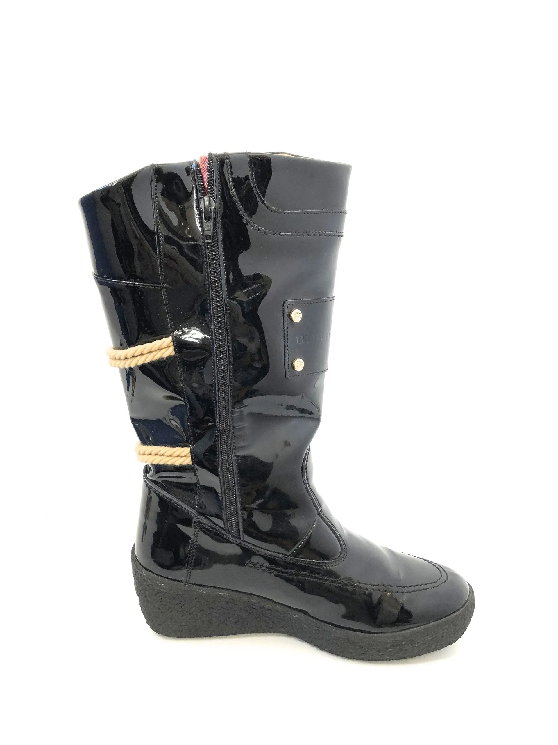 Burberry Patent Leather Boots Size 41 It (11 Us)