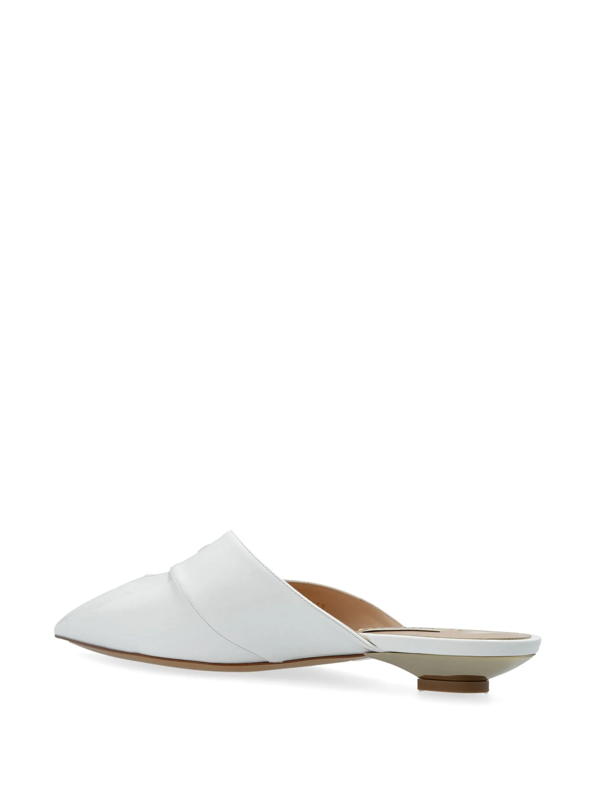 Casadei Blade Pearl Detail White Mules