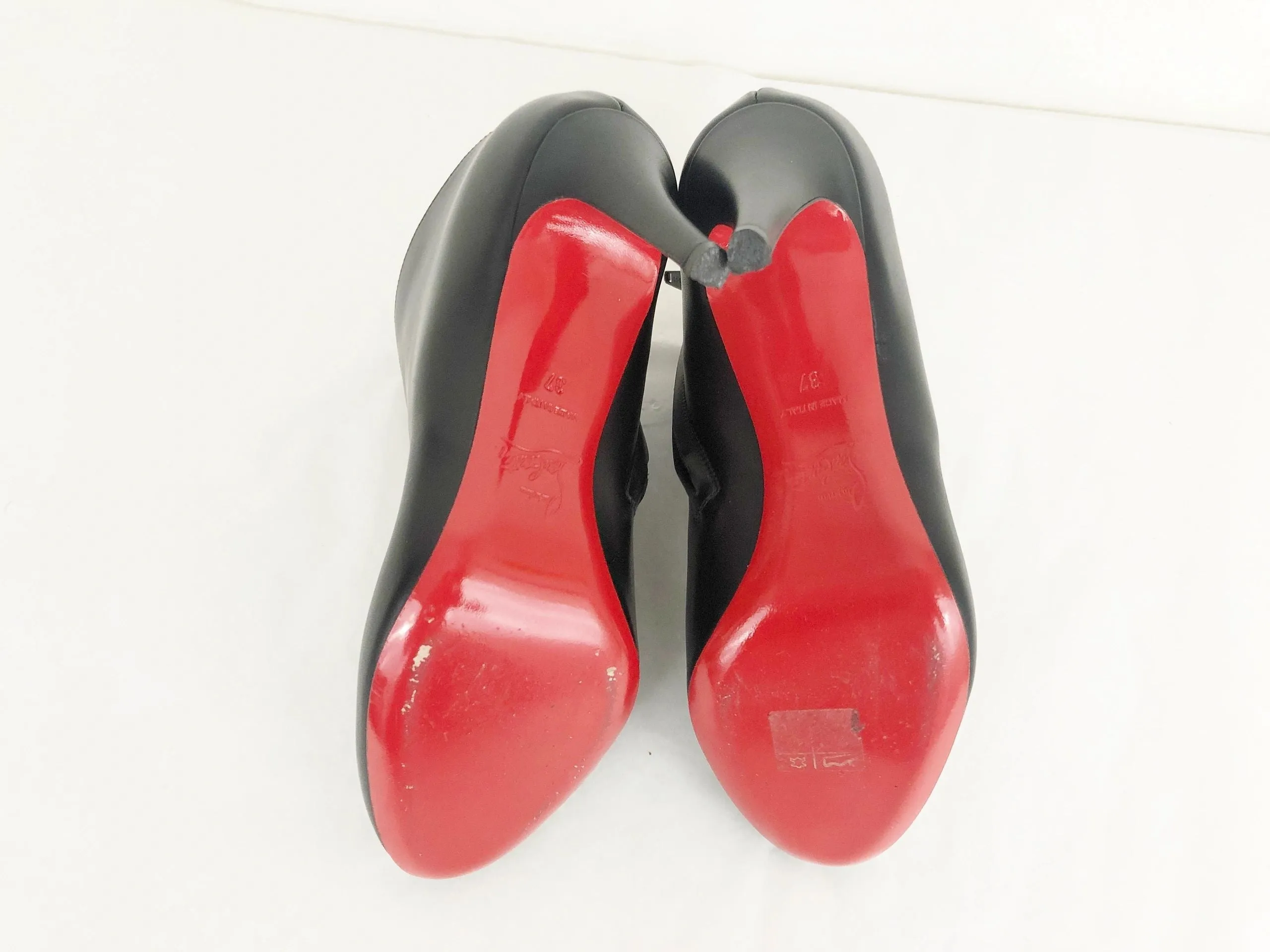 Christian Louboutin Black Bootie Size 37 It (7 Us)