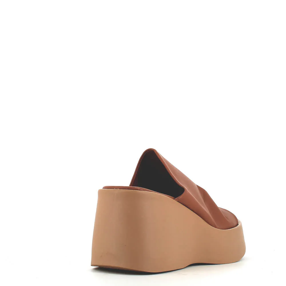 Cinders Edit High Leather Wedge Mule Coconut
