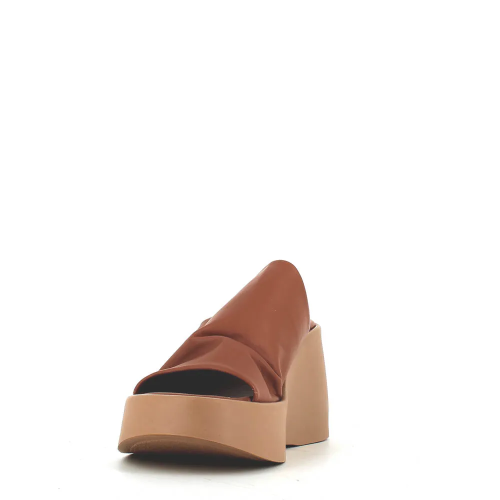Cinders Edit High Leather Wedge Mule Coconut