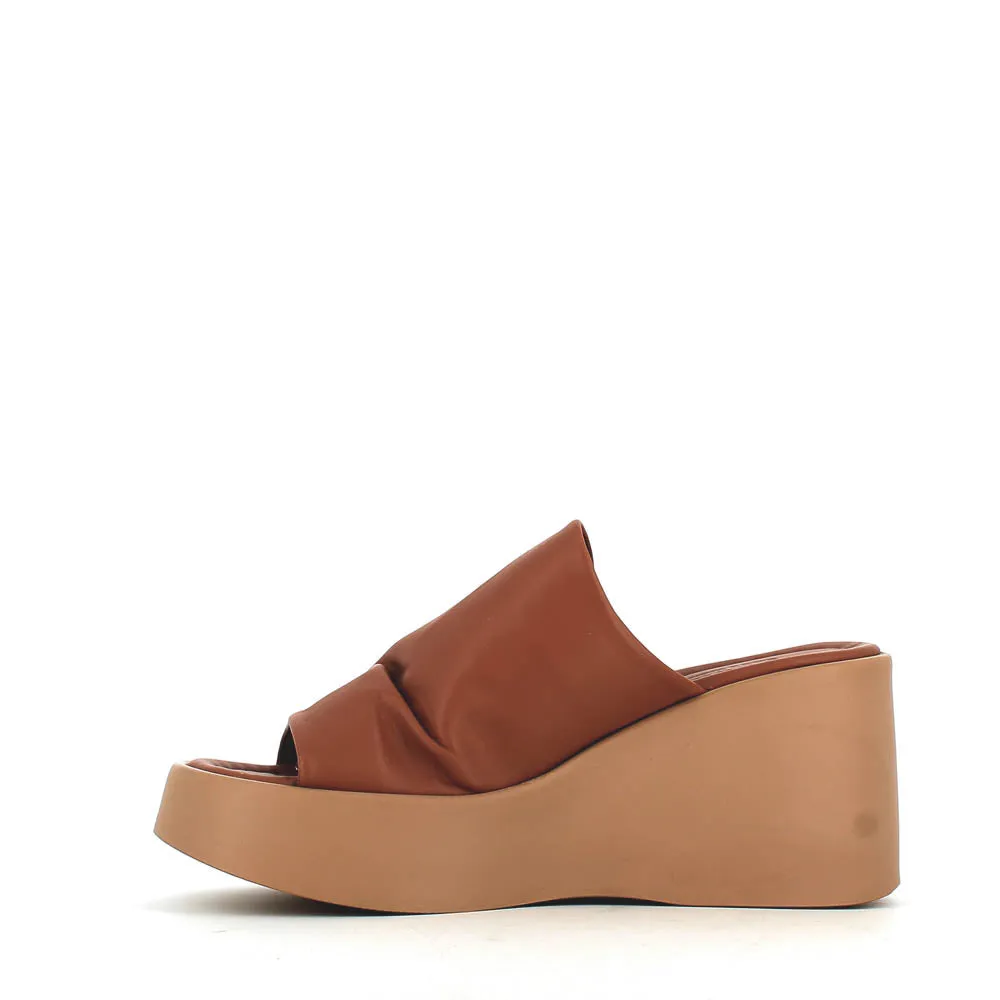 Cinders Edit High Leather Wedge Mule Coconut