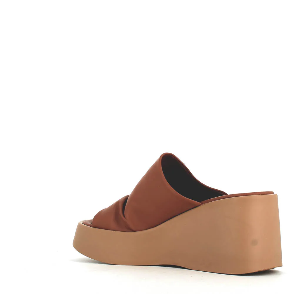 Cinders Edit High Leather Wedge Mule Coconut