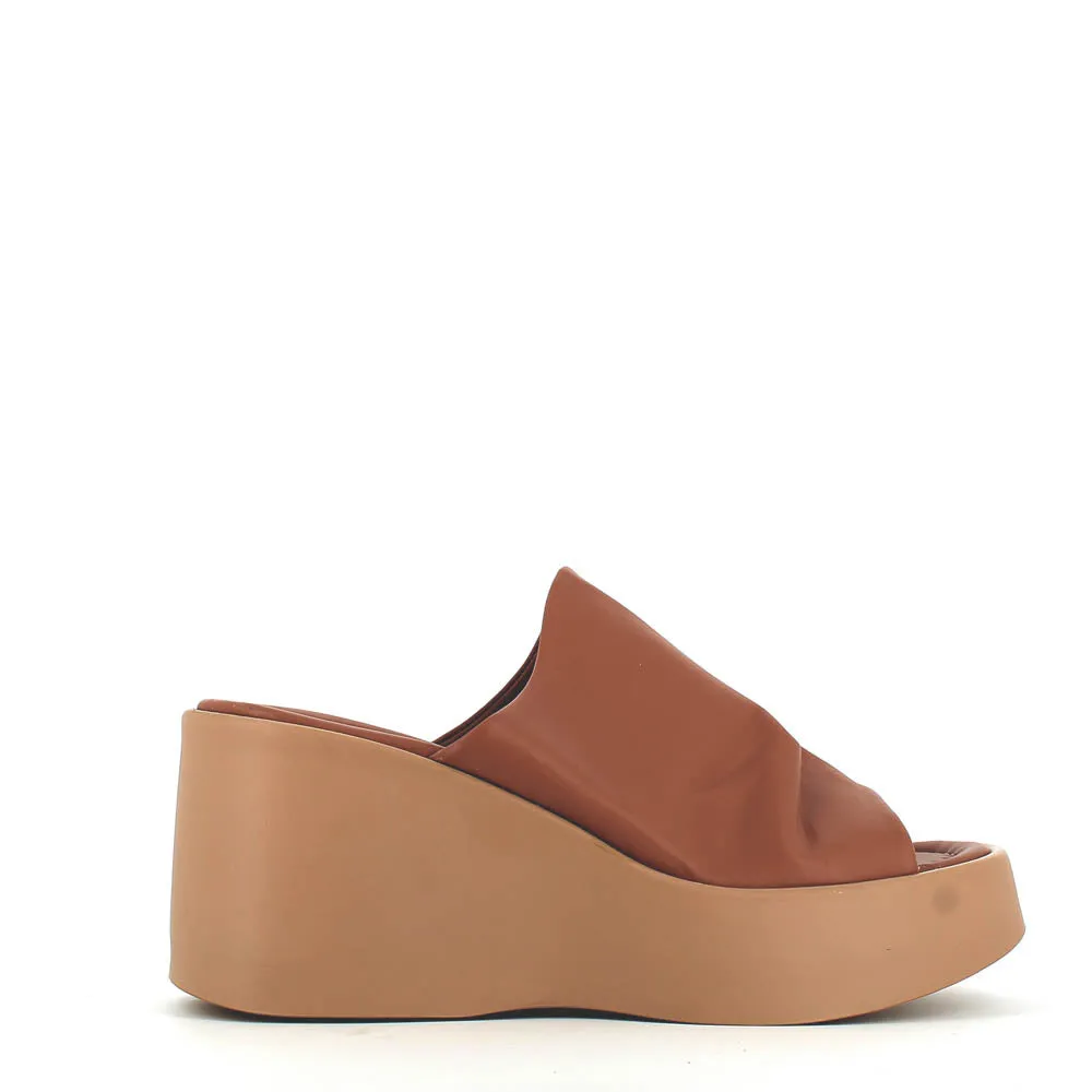 Cinders Edit High Leather Wedge Mule Coconut