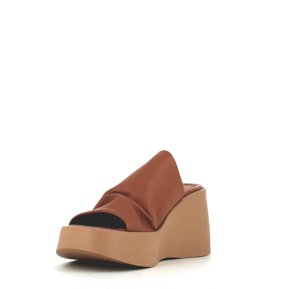 Cinders Edit High Leather Wedge Mule Coconut