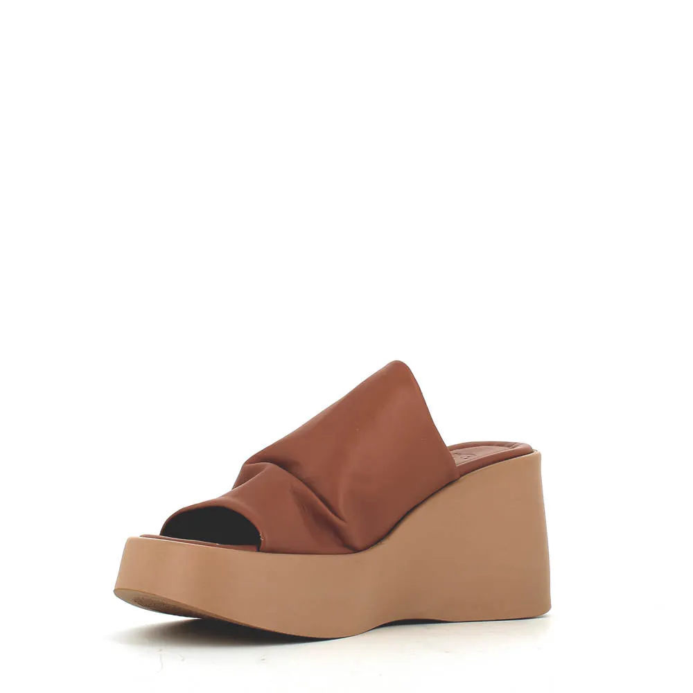 Cinders Edit High Leather Wedge Mule Coconut