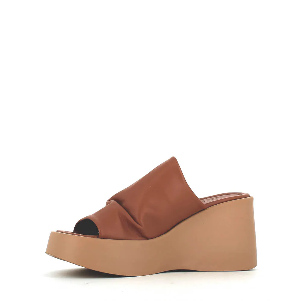 Cinders Edit High Leather Wedge Mule Coconut