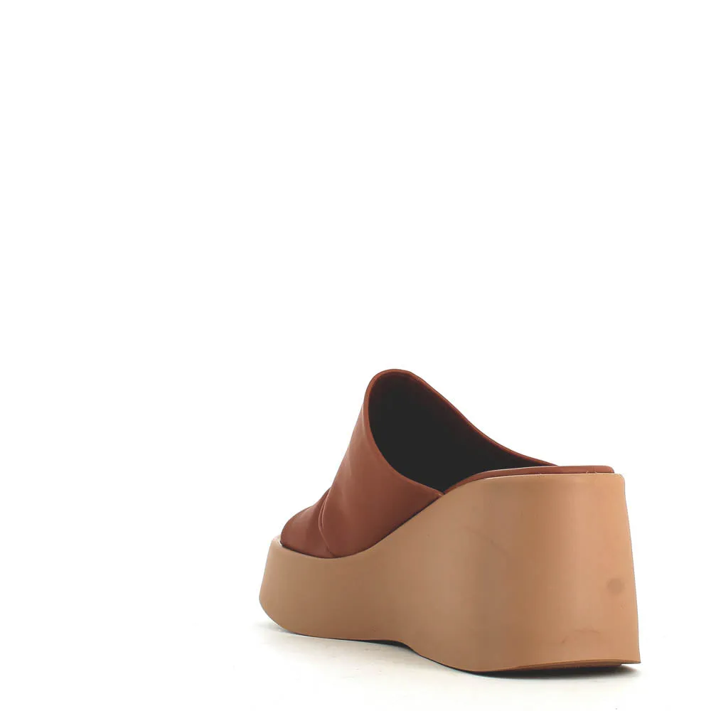 Cinders Edit High Leather Wedge Mule Coconut