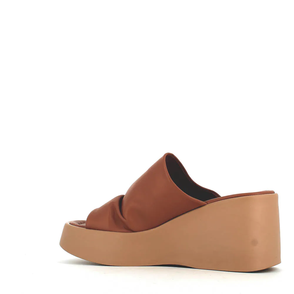 Cinders Edit High Leather Wedge Mule Coconut