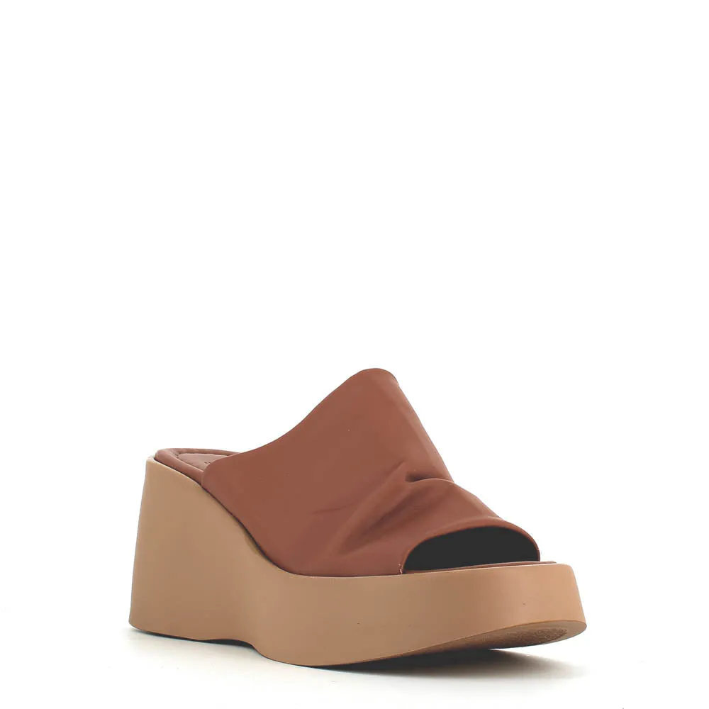 Cinders Edit High Leather Wedge Mule Coconut