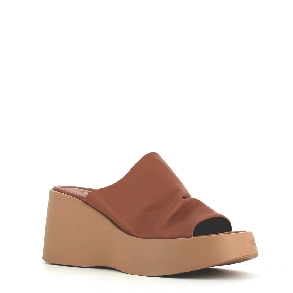 Cinders Edit High Leather Wedge Mule Coconut