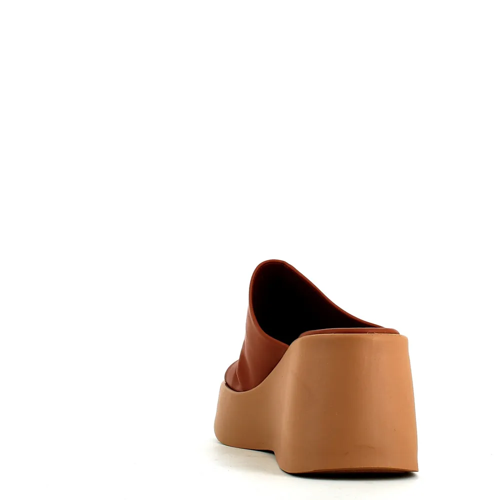 Cinders Edit High Leather Wedge Mule Coconut