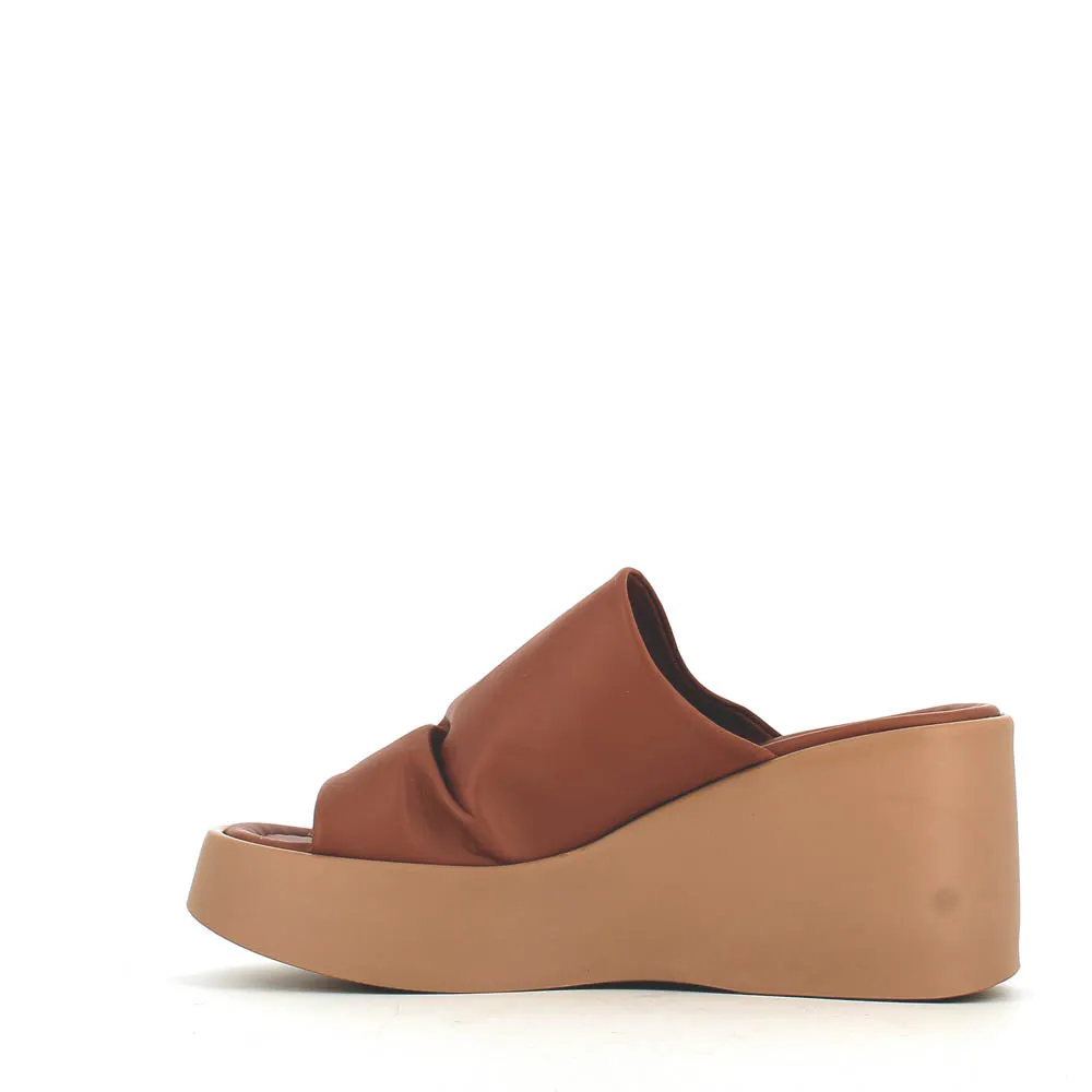 Cinders Edit High Leather Wedge Mule Coconut
