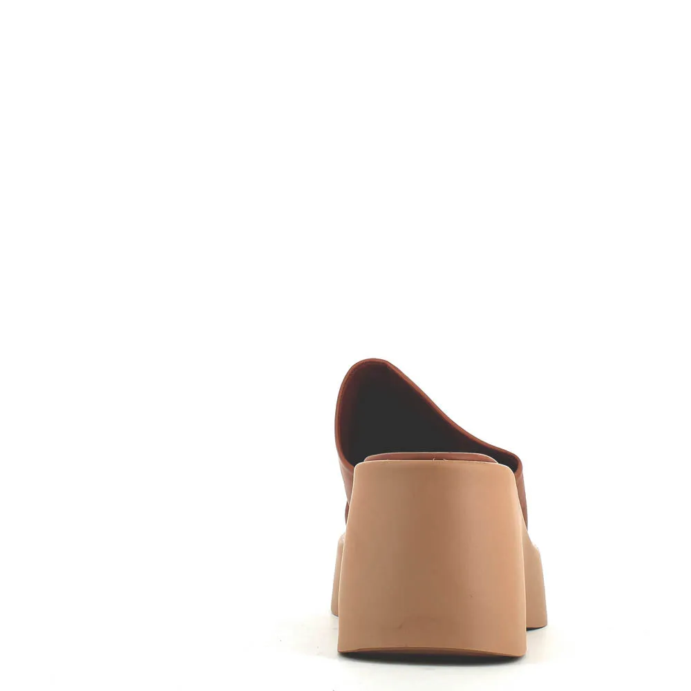 Cinders Edit High Leather Wedge Mule Coconut