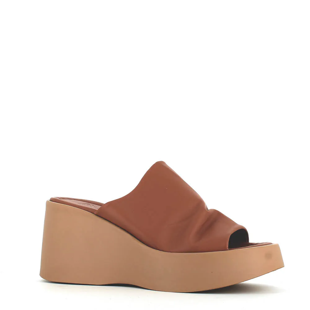 Cinders Edit High Leather Wedge Mule Coconut
