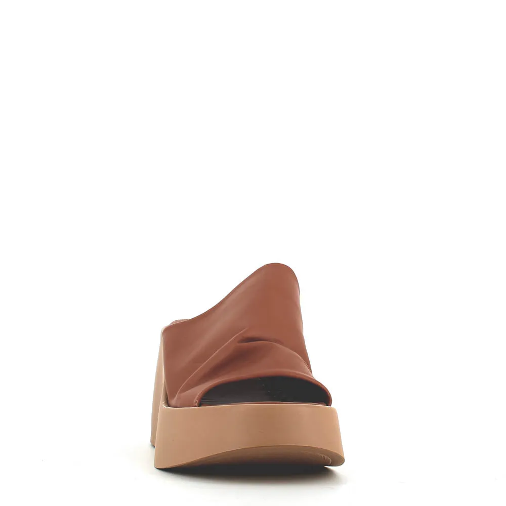 Cinders Edit High Leather Wedge Mule Coconut