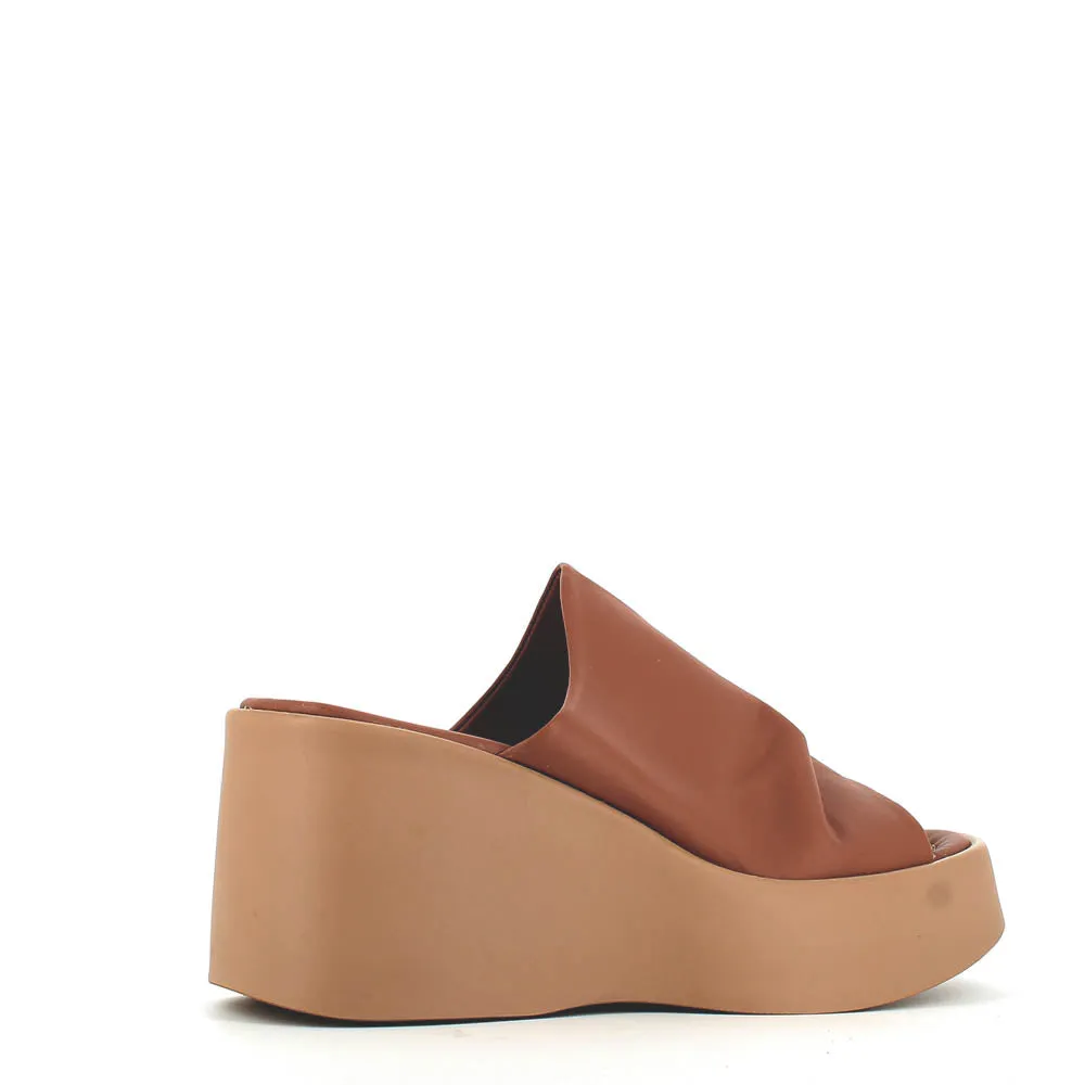 Cinders Edit High Leather Wedge Mule Coconut