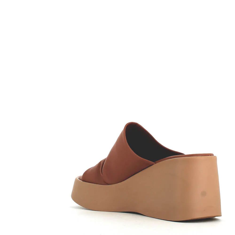 Cinders Edit High Leather Wedge Mule Coconut