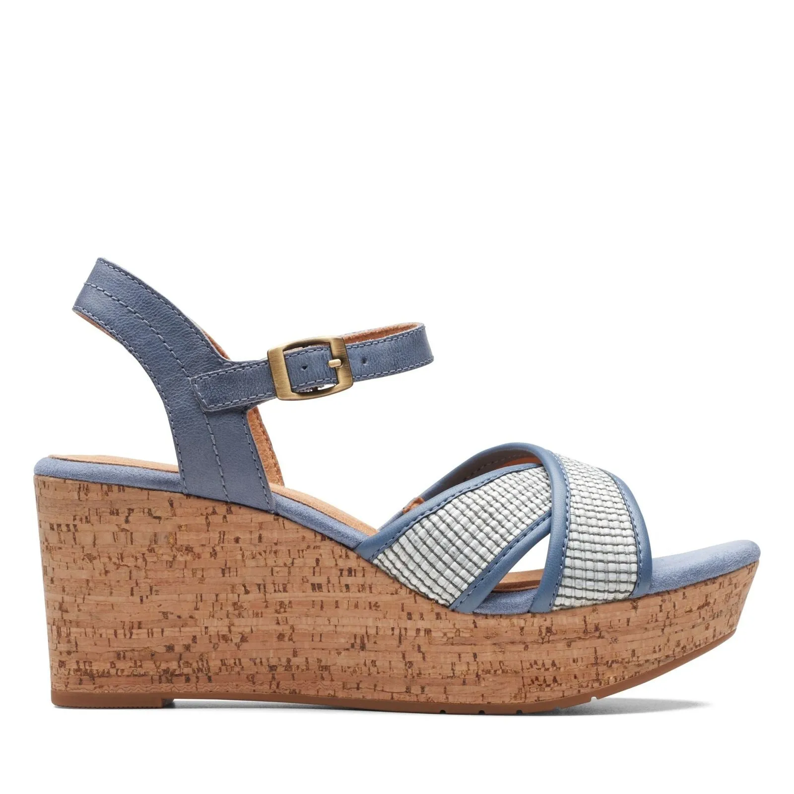Clarks Women's Elleri Plum Denim Blue Leather