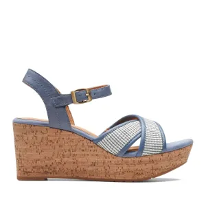 Clarks Women's Elleri Plum Denim Blue Leather